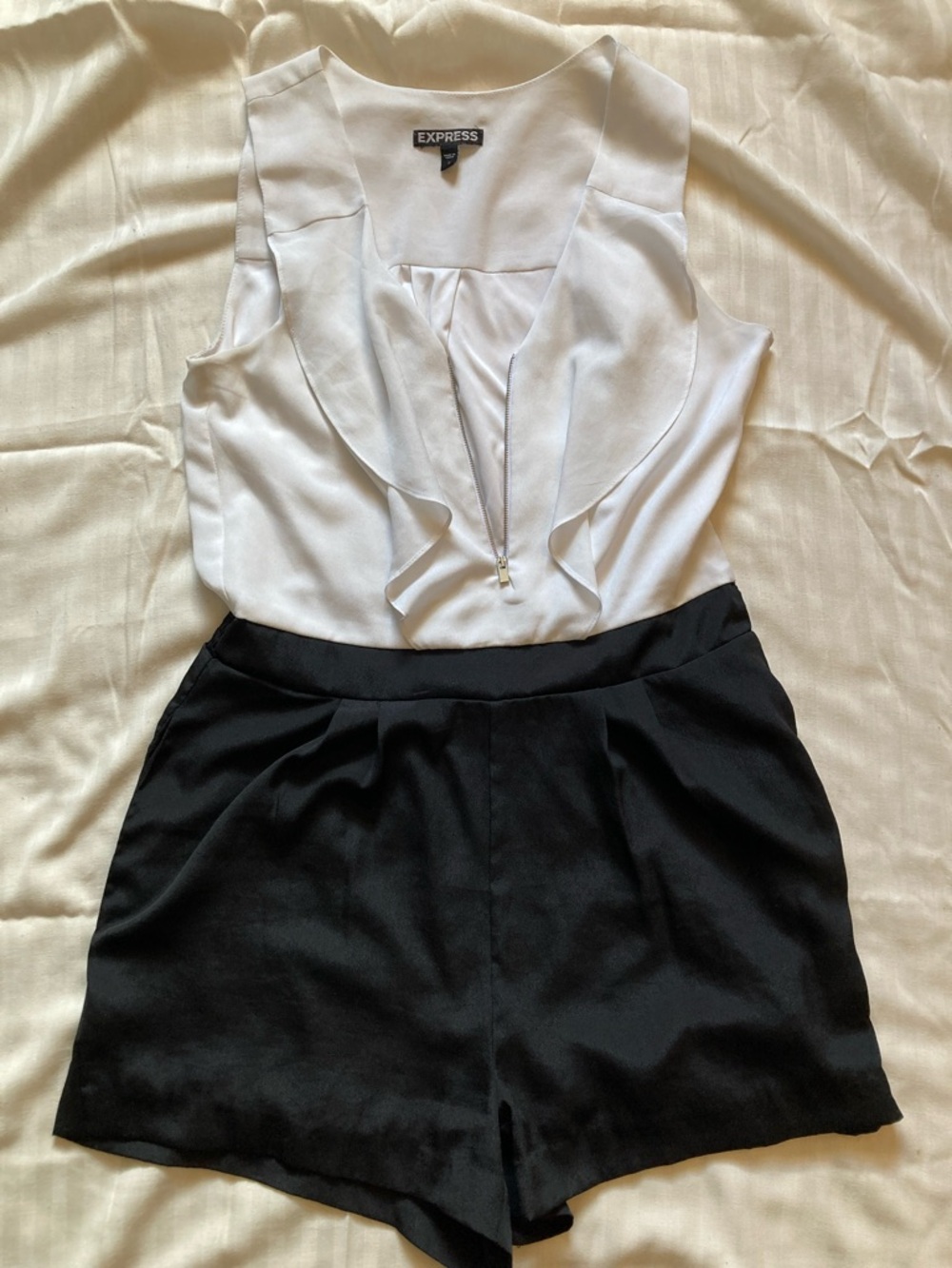 Black and White Express Sleeveless Romper
